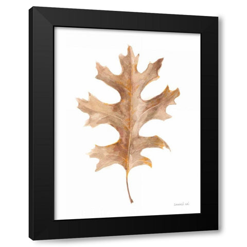 Fallen Leaf I Black Modern Wood Framed Art Print with Double Matting by Nai, Danhui