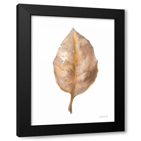 Fallen Leaf II Black Modern Wood Framed Art Print with Double Matting by Nai, Danhui