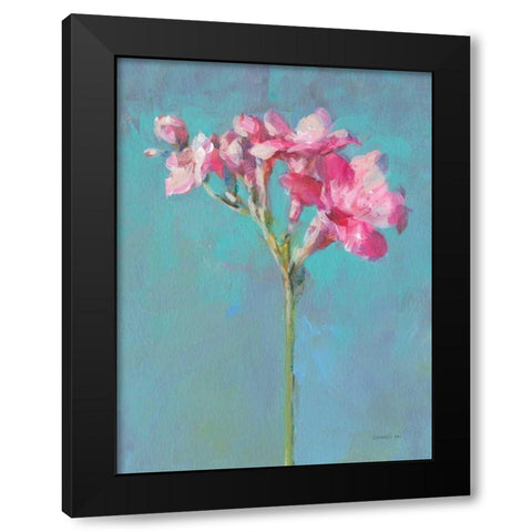 Modern Freesia I Black Modern Wood Framed Art Print with Double Matting by Nai, Danhui