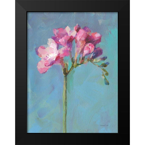 Modern Freesia II Black Modern Wood Framed Art Print by Nai, Danhui