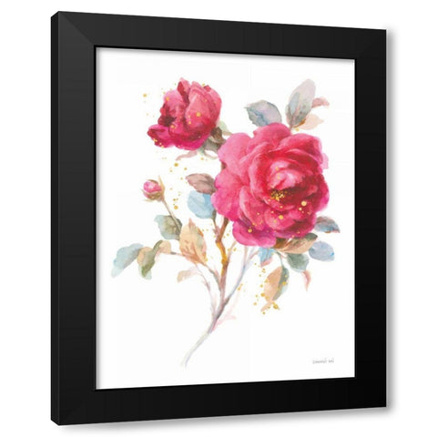 Bold Roses I Black Modern Wood Framed Art Print with Double Matting by Nai, Danhui