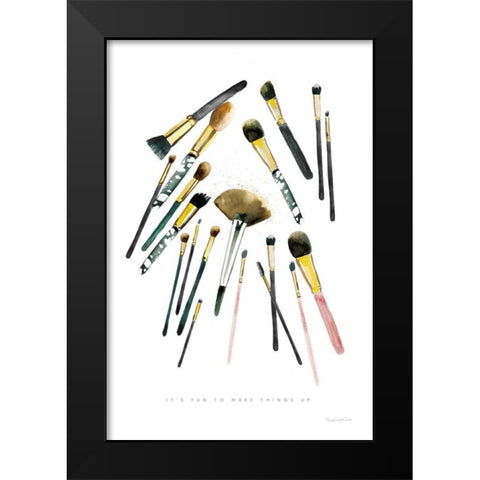 Make it Up II Black Modern Wood Framed Art Print by Charro, Mercedes Lopez