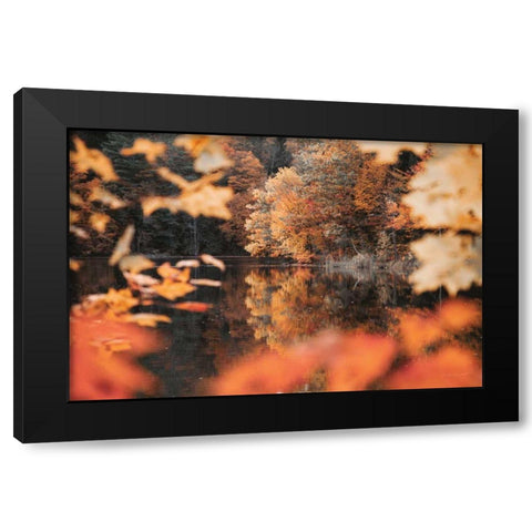 Autumn Reflections Black Modern Wood Framed Art Print with Double Matting by Marshall, Laura
