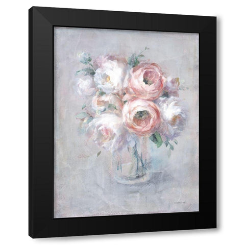 Light Summer Blooms I Black Modern Wood Framed Art Print by Nai, Danhui