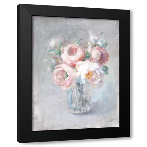 Light Summer Blooms II Black Modern Wood Framed Art Print with Double Matting by Nai, Danhui