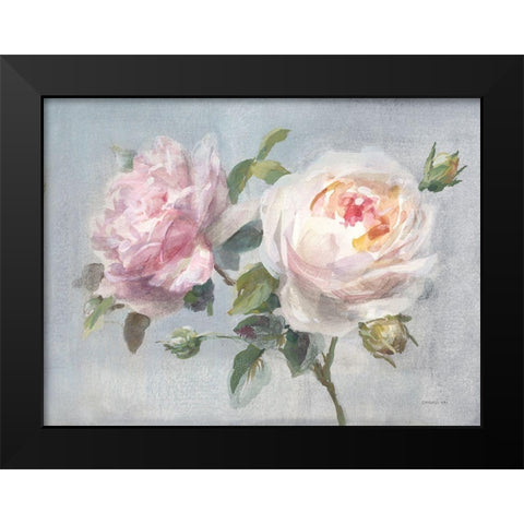 Light Lovely Roses Black Modern Wood Framed Art Print by Nai, Danhui