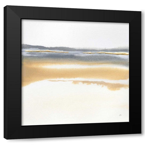 Beige and Gold I Black Modern Wood Framed Art Print by Paschke, Chris