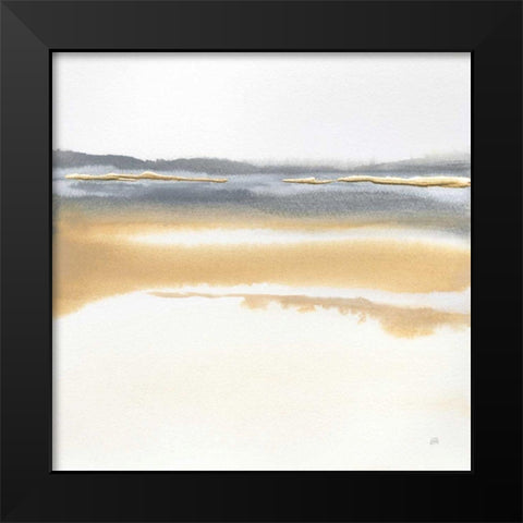 Beige and Gold I Black Modern Wood Framed Art Print by Paschke, Chris
