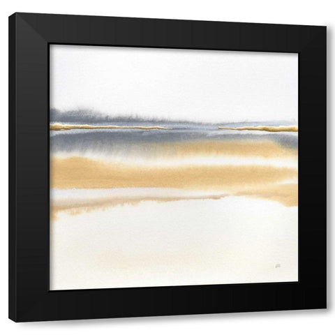 Beige and Gold II Black Modern Wood Framed Art Print with Double Matting by Paschke, Chris