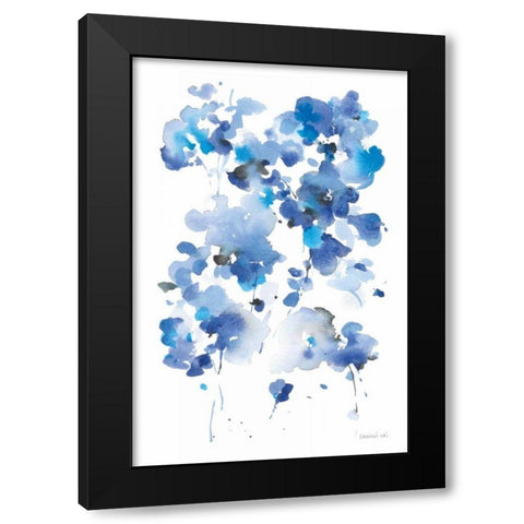 Cascading Petals I Black Modern Wood Framed Art Print with Double Matting by Nai, Danhui
