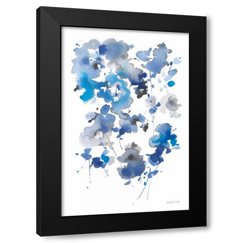 Cascading Petals II Black Modern Wood Framed Art Print with Double Matting by Nai, Danhui