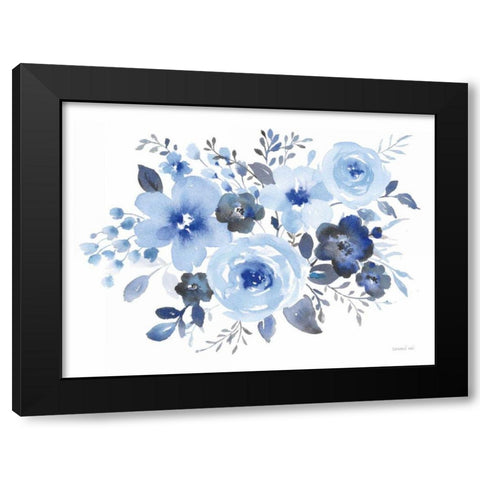 Fresh Blue Bower II Black Modern Wood Framed Art Print by Nai, Danhui