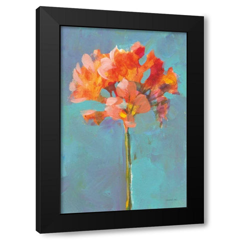 Modern Floral I Black Modern Wood Framed Art Print with Double Matting by Nai, Danhui