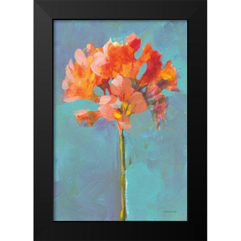 Modern Floral I Black Modern Wood Framed Art Print by Nai, Danhui