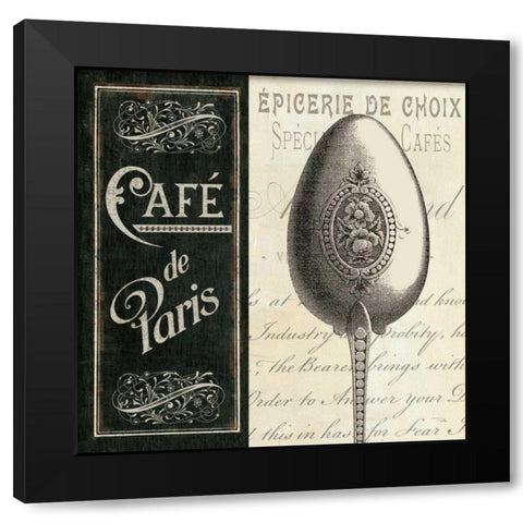 French Menu I Black Modern Wood Framed Art Print by Pela Studio