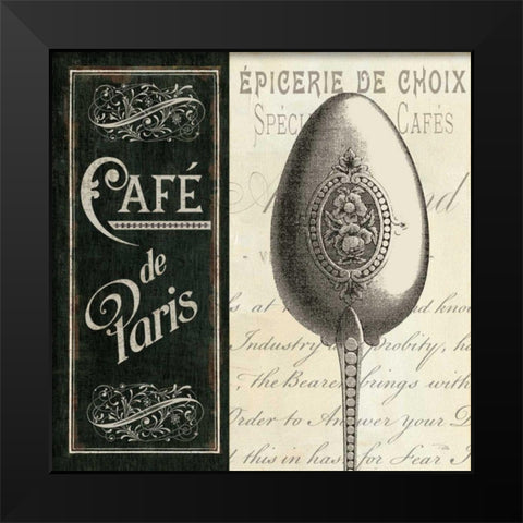 French Menu I Black Modern Wood Framed Art Print by Pela Studio