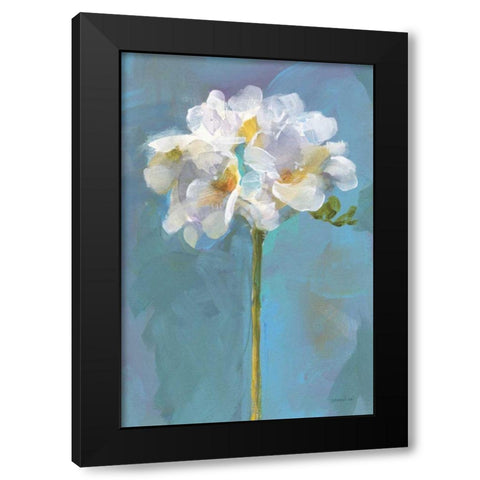 Modern Floral IV Black Modern Wood Framed Art Print with Double Matting by Nai, Danhui