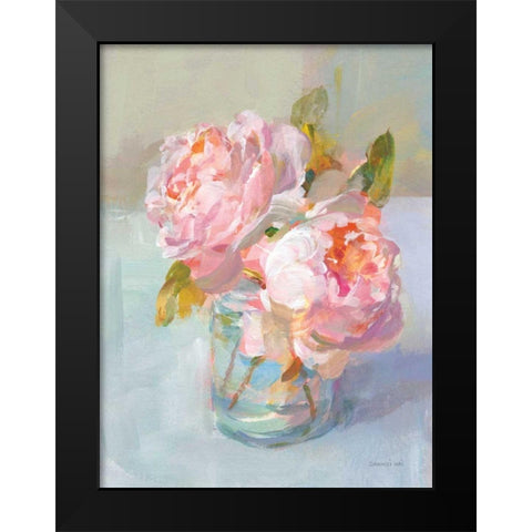 Sweet Roses II Black Modern Wood Framed Art Print by Nai, Danhui