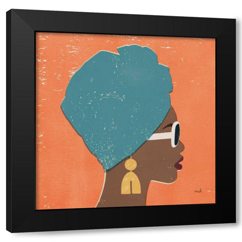 Kenya Couture I Bright Black Modern Wood Framed Art Print by Hershey, Moira