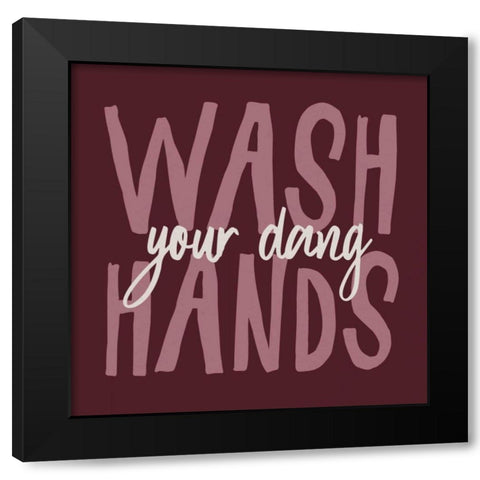 Bathroom Advice I Purple Black Modern Wood Framed Art Print with Double Matting by Wild Apple Portfolio