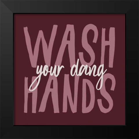 Bathroom Advice I Purple Black Modern Wood Framed Art Print by Wild Apple Portfolio