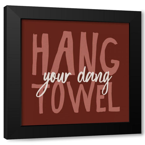 Bathroom Advice II Red Black Modern Wood Framed Art Print with Double Matting by Wild Apple Portfolio