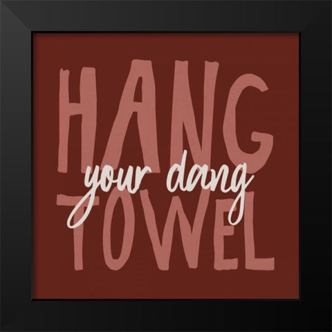 Bathroom Advice II Red Black Modern Wood Framed Art Print by Wild Apple Portfolio