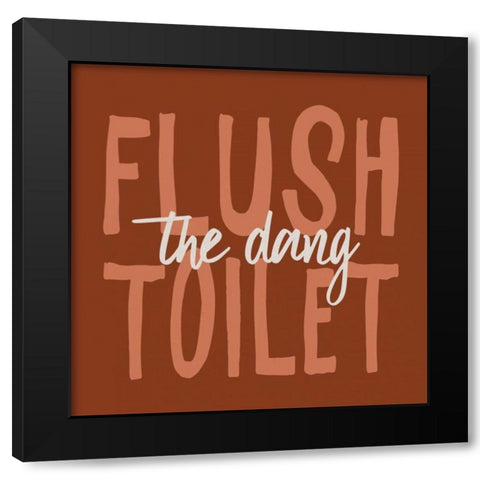 Bathroom Advice III Brown Black Modern Wood Framed Art Print by Wild Apple Portfolio