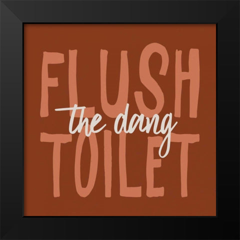 Bathroom Advice III Brown Black Modern Wood Framed Art Print by Wild Apple Portfolio