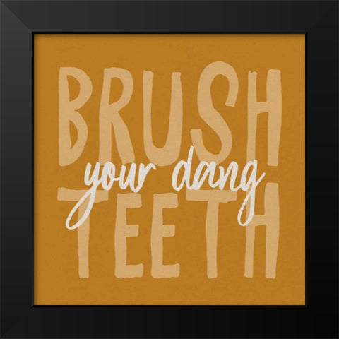 Bathroom Advice IV Yellow Black Modern Wood Framed Art Print by Wild Apple Portfolio