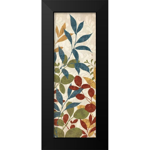 Leaves of Color II Black Modern Wood Framed Art Print by Wild Apple Portfolio