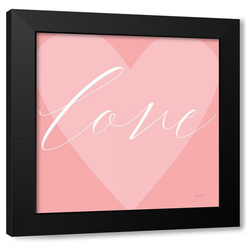 Love Heart Black Modern Wood Framed Art Print by Charro, Mercedes Lopez