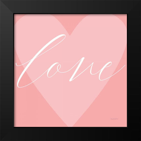 Love Heart Black Modern Wood Framed Art Print by Charro, Mercedes Lopez