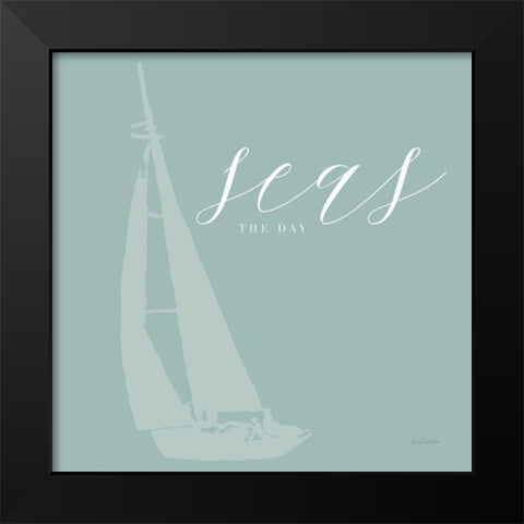 Seas the Day Black Modern Wood Framed Art Print by Charro, Mercedes Lopez