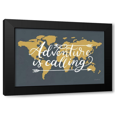 Mapped Out I Black Modern Wood Framed Art Print with Double Matting by Thorns, Becky