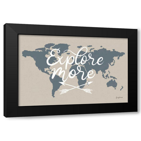 Mapped Out II Black Modern Wood Framed Art Print with Double Matting by Thorns, Becky