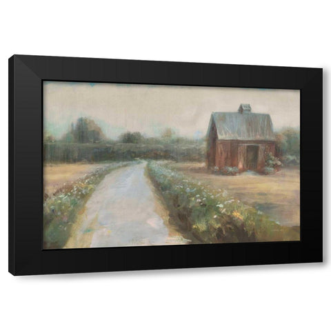 Road to the Fields Neutral Black Modern Wood Framed Art Print with Double Matting by Nai, Danhui