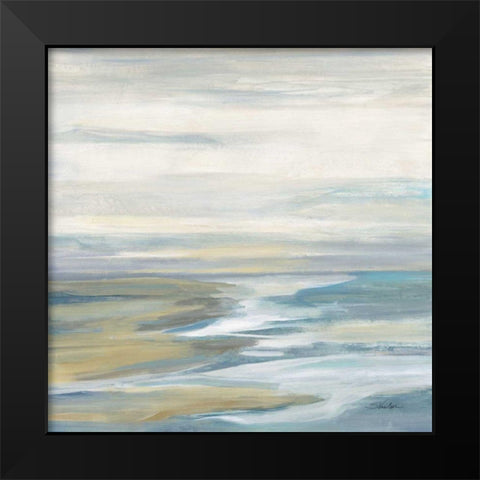 Morning Sea Light Black Modern Wood Framed Art Print by Vassileva, Silvia
