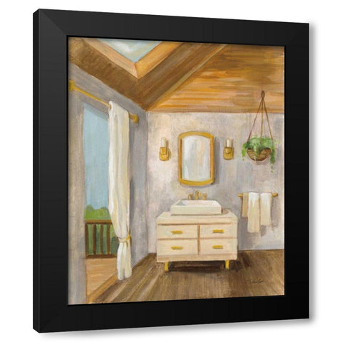Attic Bathroom I Black Modern Wood Framed Art Print with Double Matting by Vassileva, Silvia