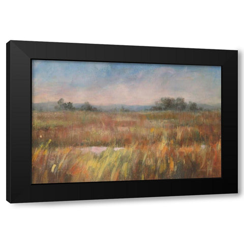 Autumn Fields Black Modern Wood Framed Art Print with Double Matting by Nai, Danhui