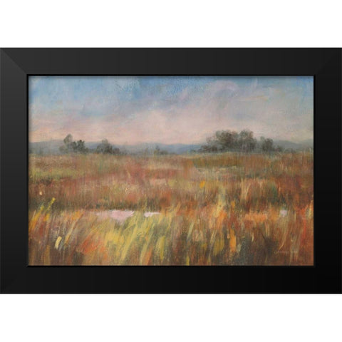 Autumn Fields Black Modern Wood Framed Art Print by Nai, Danhui