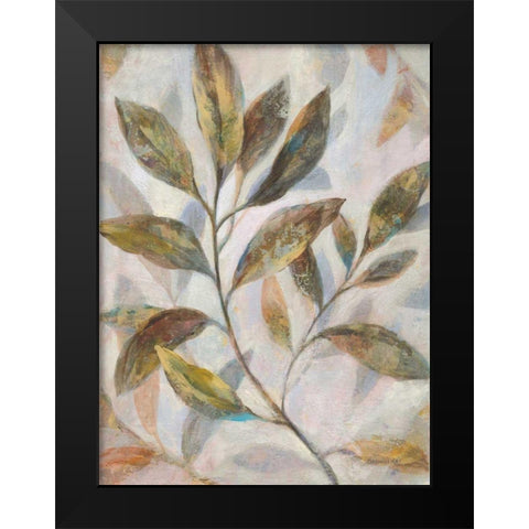 Leafy Flow I Black Modern Wood Framed Art Print by Nai, Danhui