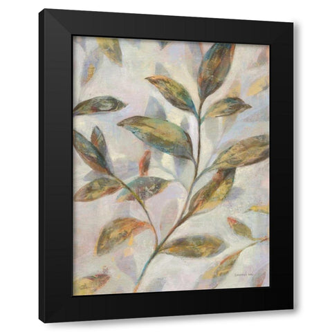 Leafy Flow II Black Modern Wood Framed Art Print by Nai, Danhui