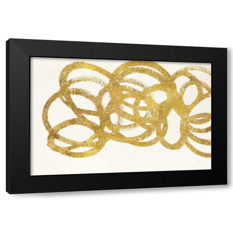 Swirling Element I Crop I Gold Black Modern Wood Framed Art Print with Double Matting by Novak, Shirley
