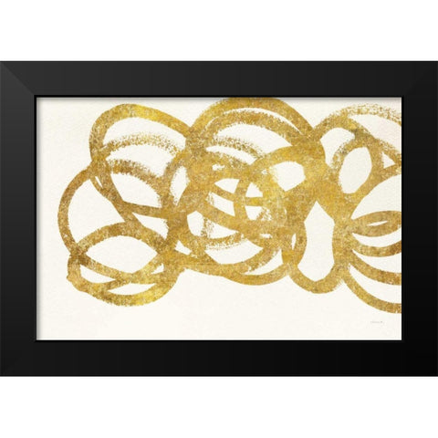 Swirling Element I Crop I Gold Black Modern Wood Framed Art Print by Novak, Shirley