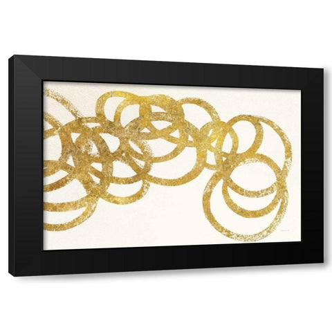 Swirling Element I Crop II Gold Black Modern Wood Framed Art Print with Double Matting by Novak, Shirley
