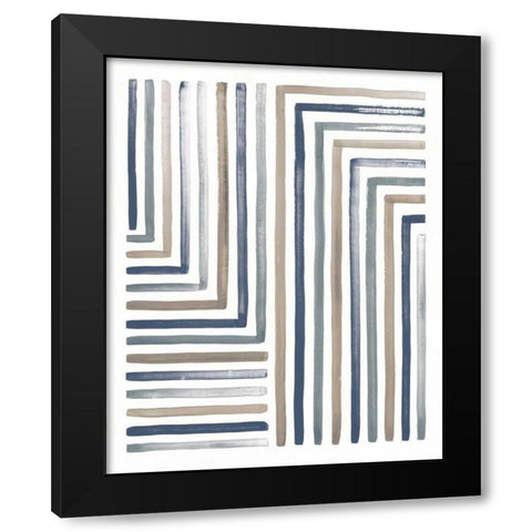 Desert Sunset III Blue Black Modern Wood Framed Art Print by Marshall, Laura