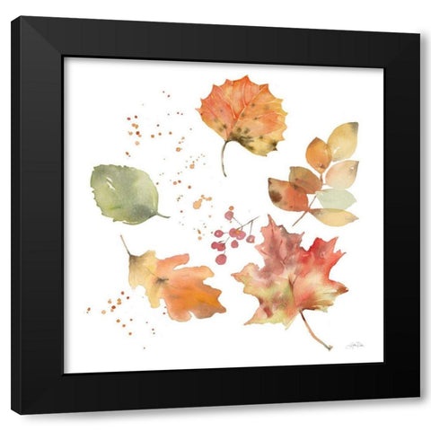 Falling Leaves I Black Modern Wood Framed Art Print by Pete, Katrina