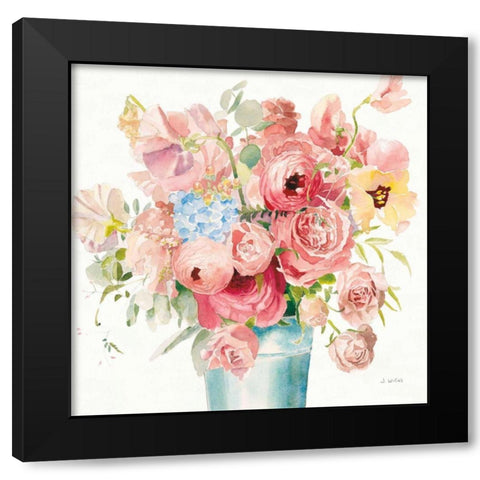 Boho Bouquet  VII Black Modern Wood Framed Art Print by Wiens, James