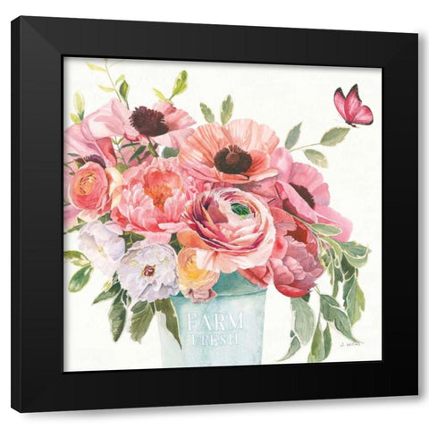 Boho Bouquet  XIII Black Modern Wood Framed Art Print by Wiens, James